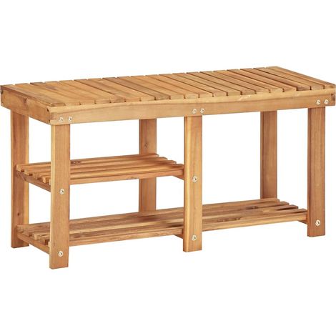 Range-chaussures 90x32x46 cm Bois d'acacia massif (1/5)