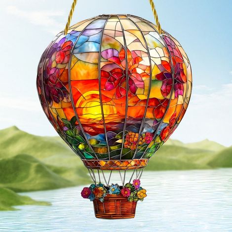 Ballon À Air Chaud Solaire - Lanterne Décorative Extérieure avec Effet Flamme - Pour Jardin Terrasse Balcon - 1 Pièce (1/5)