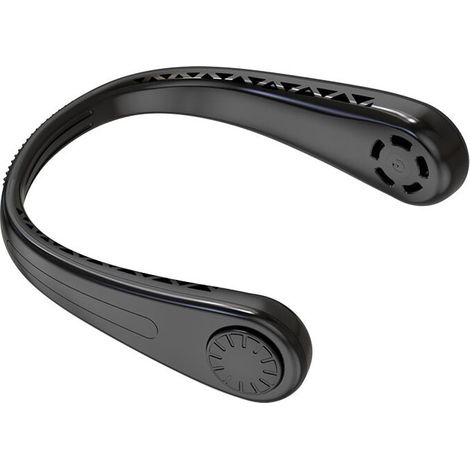 Ventilateur Nuque Portable, Portable USB leafless fande Cou ,3 Vitesses, mini ventilateur portable Silencieux Réglable à 360° pour Bureau Domicile Voyage En Plein Air,Noir (1/4)
