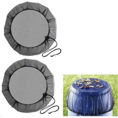 Rainwater harvesting nets, 80 cm in diameter, with adjustable drawstring, for protection against leaves and mosquitoes. (1/5)