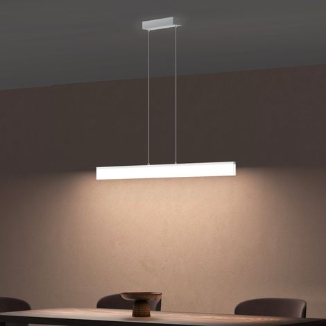 Pendelleuchte 1105mm LED Hängelampe Dimmbar mit Fernbedienung 3000K/4000K/6000K Verstellbares Kabel 24W Weiß Hängeleuchte für Esszimmer Wohnzimmer Schlafzimmer