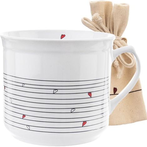 Grande tazza in ceramica per bere tè, erbe, caffè, cioccolata calda, riscaldare XL (1/5)