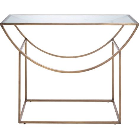 Console en métal doré et verre Léa (1/5)