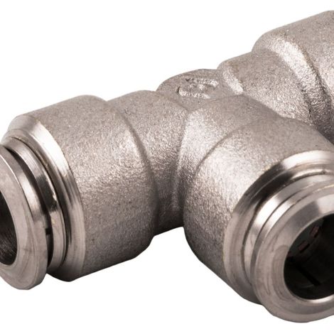 Raccord rapide pneumatique RS PRO, Tube 4mm en Laiton nickelé ( Prix pour Paquet de 10 )