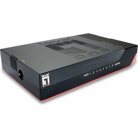 LevelOne GSW-0807 commutateur réseau Non-géré Gigabit Ethernet (10/100/1000) Noir, Rouge