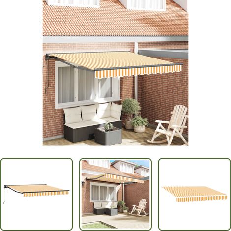 Sonnenschutz -  Markisenrahmen Gelb und Weiß 300 x 250 cm (1/5)