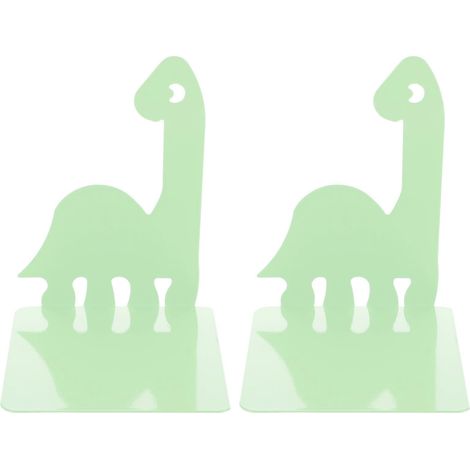 1 paire de serre-livres en métal en forme de dinosaure, support de livre, organisateur de livres de bureau-15X12.5X11.5CM-Green