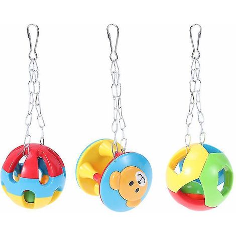 Lot de 3 balles à mâcher pour perroquet