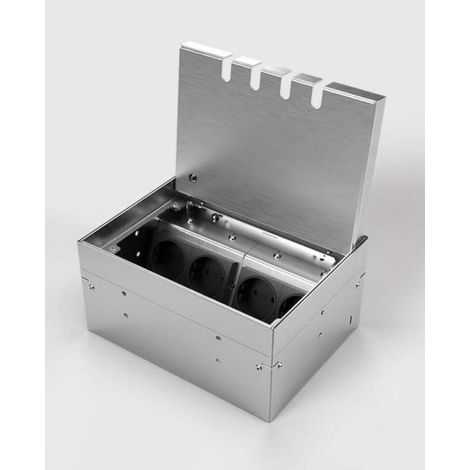 bs Bodensteckdose 8904BB1 3x Schutzkontakt 1x RJ45 2fach