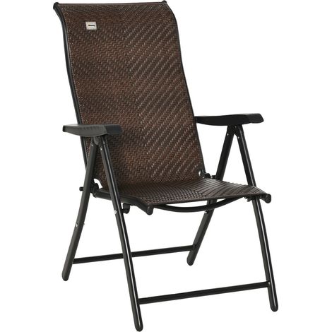 Chaise-de-jardin-pliante-en-polyrotin-avec-accoudoirs-dossier-reglable-7-positions-58x71x111cm (1/5)