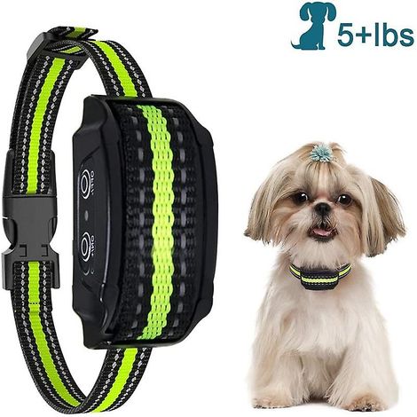 Collier anti-aboiement, collier électronique de dressage pour chien avec télécommande (noir et vert)