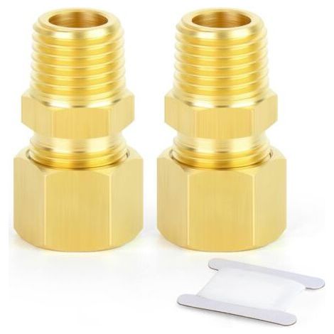 2 Pièces Raccord, 8 mm, Laition, Filetage 1/4 BSP, Droite, Carburant-Chrom (1/5)