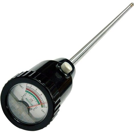 Misuratore di pH e umidità del terreno con sonda a elettrodo lunga 295 mm, kit di strumenti per l'analisi del terreno impermeabile, per giardini interni ed esterni, piante, fiori e agricoltura. (1/4)