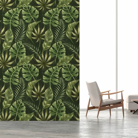 Papier peint feuilles vertes emeraudes papier peint (1/5)