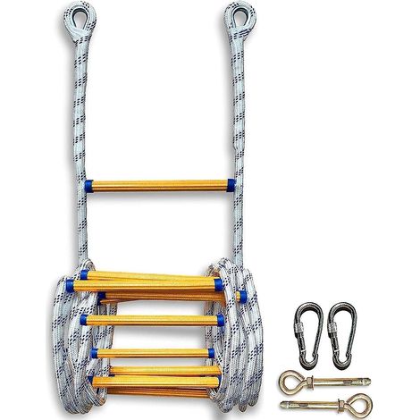 chelle De Corde Ignifuge D'vacuation D'urgence Portable(size : 3m/9.8ft), Dploiement Rapide, Les Adultes S'chappent De La Fentre Chelle Douce (1/5)