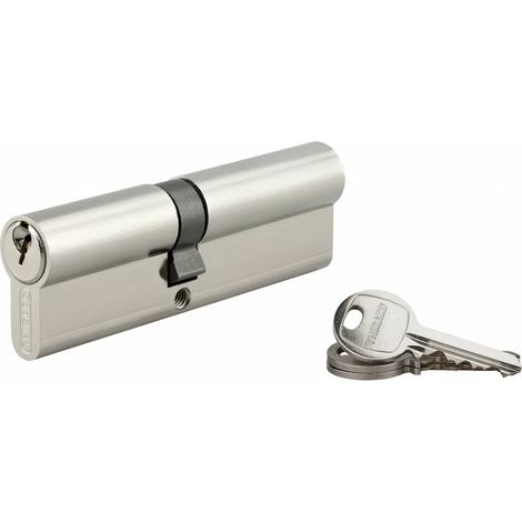Thirard – Cylindre de serrure double entrée 45 x 55 mm – Anti-arrachement – Nickel – 3 clés – Pour portes d'entrée – Sécurité standard