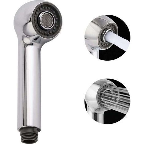Pull Out Kitchen Faucet Replacement Spout, 2 Function Sink Faucet Head, G1/2 or 13/16" Male Connector, Non-Universal, Brushed Nickel, Chrome Plated (1/4)