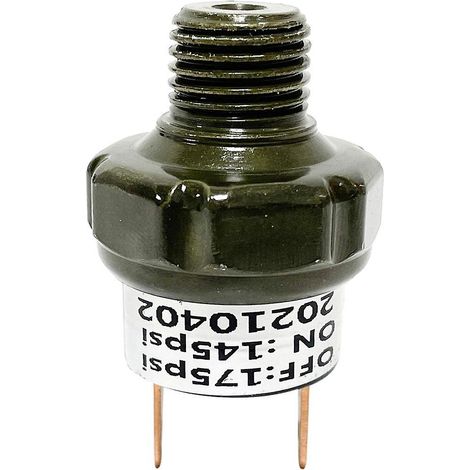 Interrupteur de pression d'air monté sur réservoir, 1/4" NPT 145-175 PSI / 1/8" NPT 70-100 PSI, 12/24V, pour train/H-Type1, vert (1/5)