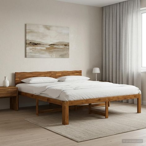 Cama doble con cabecero ROSTOCK Natural 200 x 200 cm (1/5)