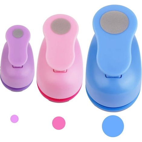 Perforatrices à papier, lot de 3, perforatrices à levier, perforatrices à motifs 9 mm, 16 mm et 25 mm pour projets de bricolage, scrapbooking, création de cartes, décoration et plus encore. (1/5)