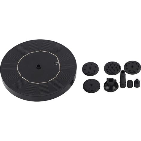 Toivize-Pompe Fontaine Solaire 6V 1.0W - Kit Bassin Oiseaux - Panneau Silicium 13cm avec 6 Buses pour Jardin et Étang Décoration Extérieure (1/5)