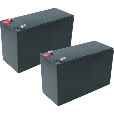 vhbw 2x Leisure Vehicle Battery for Caravan Boat Camping Motorhome (6 Ah, 12 V, AGM), 15.2 x 10 x 6.6 cm