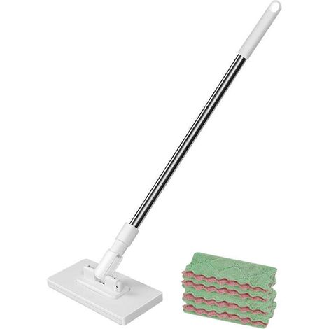 Kit de balai à poussière jetable et efficace avec 4 chiffons en microfibre réutilisables pour le nettoyage de la maison (1/5)
