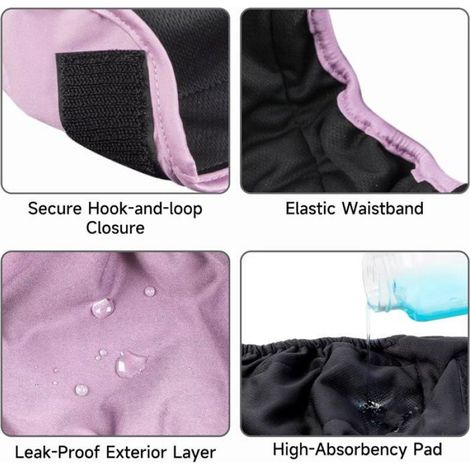 Lotde3coucheslavablesetréutilisablespourchatonfemelle,pourincontinenceetincontinence,tailleXS (1/5)