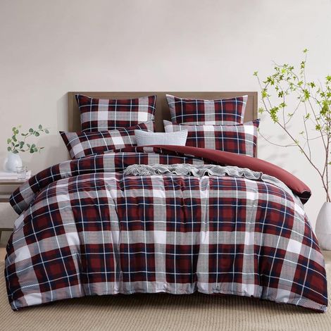 Bettwäsche 220x240 3teilig Mikrofaser Reißverschluss 220x240 Tartan (1/5)