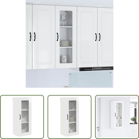 vidaXL Hochglanz Weiß - Küchenschrank Kalmar Hochglanz Weiß 40 x 31 x 100 cm (1/5)