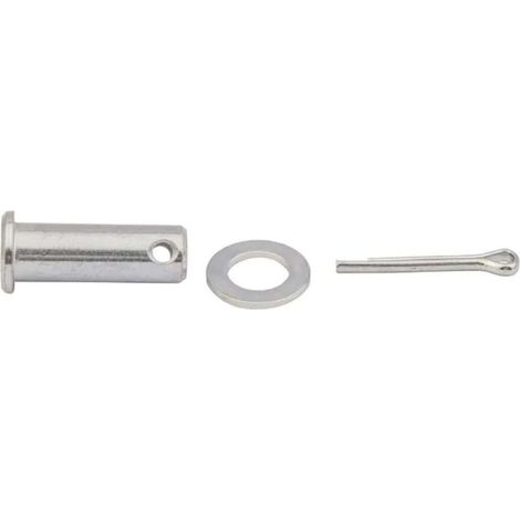 Axe de chape à tête cylindrique avec rondelle et goupille fendue Universel Fermeture Sécurité Fixation Pivot Vérin Tracteur Véhicule, Ø14mm x 40mm (1/2)