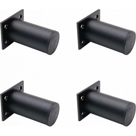 4PCS Adjustable Furniture Legs, Matte Black, Aluminum Alloy, 38x80 mm, TV Stand Legs for Coffee Table, Cabinet, Sofa Support Legs (1/5)