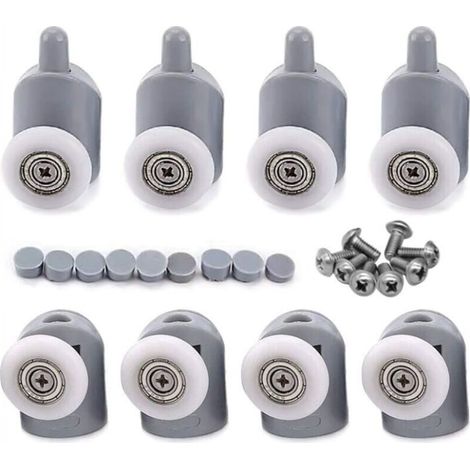 8 Pcs 23mm Galet Rouleau Roulette Roue pour Porte de Douche, Roulettes Coulissantes Porte Salle de Bain (1/4)