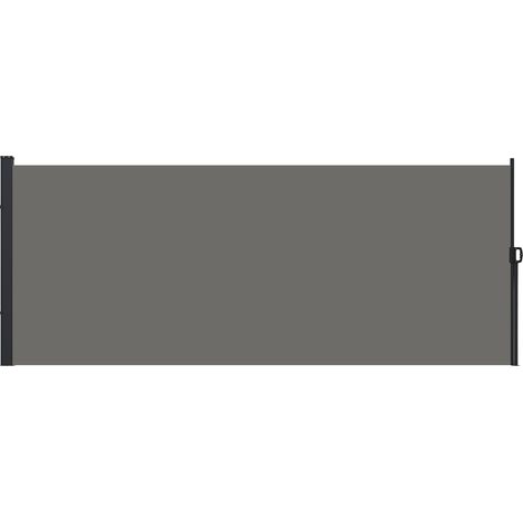 Store latéral brise-vue paravent rétractable 4 x 1,80 m alu. polyester anti-UV haute densité 180 g/m² gris foncé