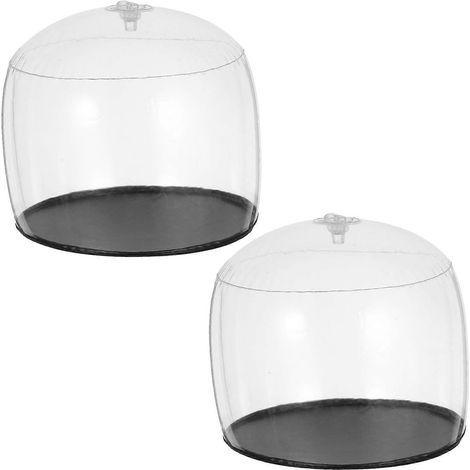Présentoir à casquettes, support de rangement gonflable transparent, 16,50 x 16,50 x 12,50 cm (lot de 2)