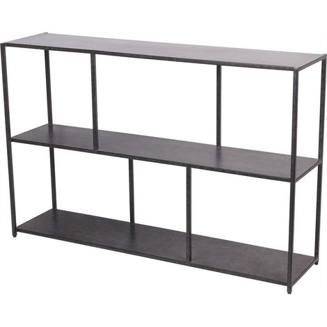 Brooks Console Table Mottled - Iron - L30.5 x W122 x H80.7 cm - Charcoal Black