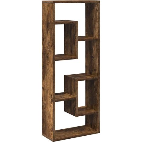 Mensola a Muro  Scaffale da parete  Ripiano a Parete Rovere Fumo 36x16x90 cm in Legno Multistrato (1/5)