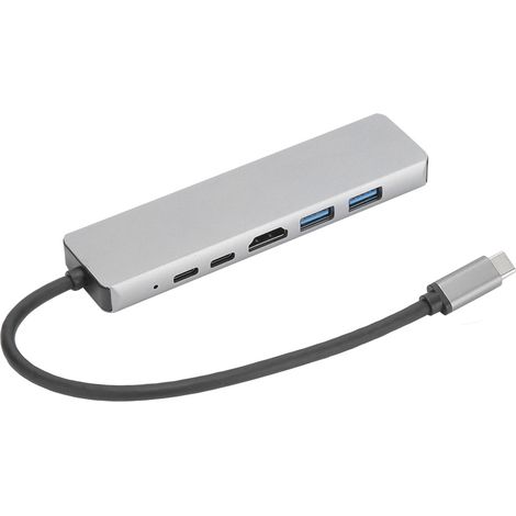 6-in-1 USB-C-zu-HDMI-Dockingstation mit Ethernet, 4K, USB 3.1 und 87 W – Universeller Hub für PC und Mac (1/5)