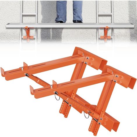 2 pcs supports d’échafaudage, Stabilisateur cric d’échelle à deux échelons pour l’extension du corps court pour l’étape de travail, la charge maximale est de 250 kg (Orange) (1/5)