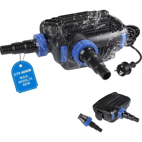 Super ECO Pompe de Bassin 20W max. 3600L/H Pompe Fontaine Exterieur Aquarium Pompe Submersible Pomp Fontain Pomp À Eau avec Filtre & Câble 10M D'économie Pompage pour Piscine Ruisseau Bassin