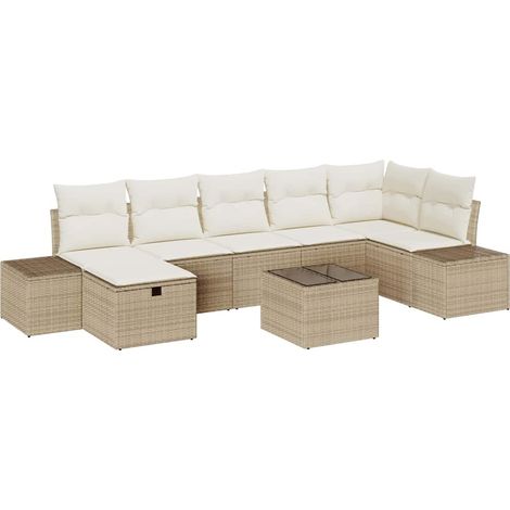 Maison Exclusive - Set di divani con cuscino 8 pcs polyrattan