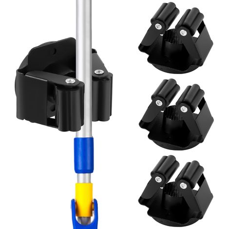 4pcs Support de Vadrouille et de Balai Suspendu, Support de Balai Magnétique Support Vadrouille Robuste Support Balai Sans Perceuse Noir Support Mural Support Vadrouille pour Buanderie Garage (1/5)