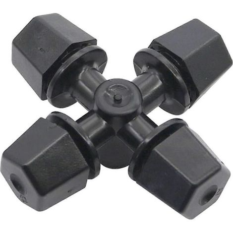 10 Pieces Of Black Cross Atomizing Nozzles With Four Outlets Micro-spray Garden Gardening Drip Irrigation Cooling Nozzles