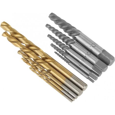 Ensemble 10 pièces extracteur de vis et forets cobalt à main gauche, kit facile pour enlever les boulons cassés (1/5)