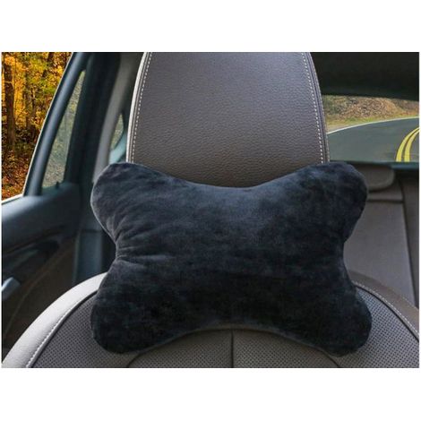 2 Pezzi Cuscini Poggiatesta Auto Ergonomici e Traspiranti Colore Nero (1/3)