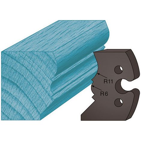 Diamwood Jeu de 2 Contre-Fers Profilés Hauteur 48 x 5,3 mm A241 pour Porte-Outils Toupie - Acier, Compatibles avec Hauteur 50 mm - Epaisseur 5,3 mm - Entraxe 24 mm (1/2)