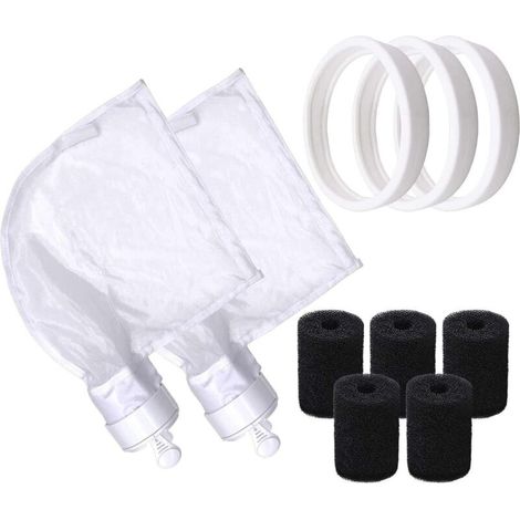 Sacs de Rechange en Nylon à Fermeture Eclair (pour Polaris 280 et 480 Seulement)+Pneus de Rechange en Caoutchouc Souple+Brosse en Mousse de Queue Robot pour Polaris (1/5)