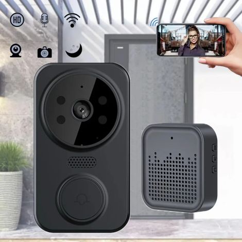 Sistema di controllo accessi con videocitofono, campanello intelligente con telecamera, visione notturna a infrarossi, batteria da 800 Wh, plug and play, apriporta, sistema di interfono (1/5)