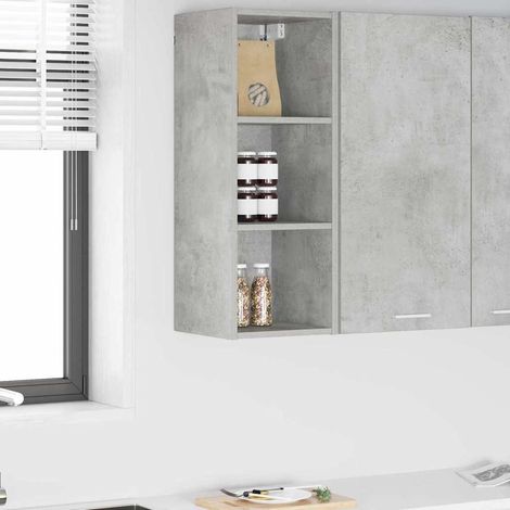Hängeschrank Beton Grau 30 x 29,5 x 80 cm Holzwerkstoff