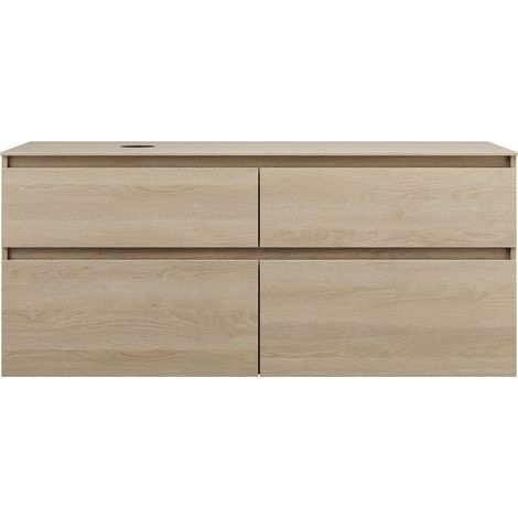 burgbad Lin20 mueble bajo para lavabo con consola, recorte para